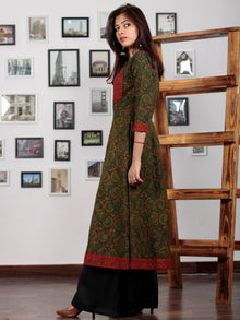 Green Red Yellow Black Ajrakh Hand Block Printed Kurta - K62BP019