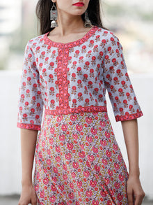 Pastel Flowers - Block Printed Kurta & Pants - Set of 2 - SS01F1860