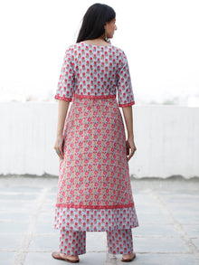 Pastel Flowers - Block Printed Kurta & Pants - Set of 2 - SS01F1860