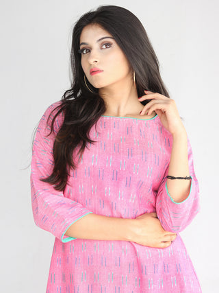 Mohisa - Handwoven Ikat Cotton Tiered Dress - D417F1473