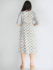 Vashti - Handwoven Cotton Silk Ikat Midi Dress - D418F1452