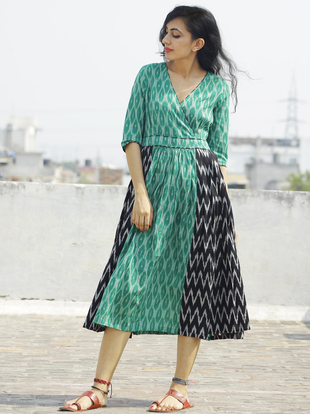 Maxi Dress Cotton Frocks Online Ikkat Pattu Long Frocks Pochampally Dresses Online Green Black Ivory Handwoven Ikat Dress With Knife Pleats Maxi Dress Cotton Frocks Online Ikkat Pattu Long Frocks Pochampally Dresses Online Green Black Ivory Handwoven Ikat Dress With Knife Pleats