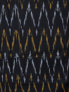 Yellow Black White Ikat Handwoven Cotton Suit Fabric Set of 3 - S1002026