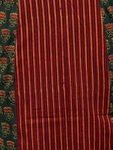Pine Green Rust Red Yellow Ajrakh Hand Block Printed Kurta With Tassels - K72BP0133
