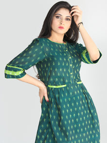 Qaima - Handwoven Cotton Silk Ikat Midi Dress With Front Pockets - D41 ...