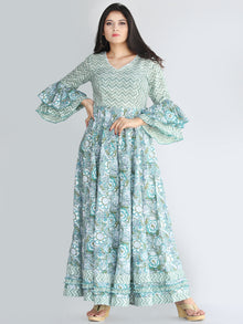 Raima - Hand Block Printed Panel Long Dress - D420F2246