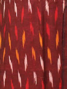 Maroon Yellow White Ikat Handwoven Cotton Suit Fabric Set of 3 - S1002027