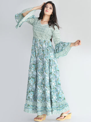 Raima - Hand Block Printed Panel Long Dress - D420F2246
