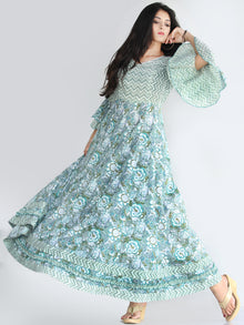 Raima - Hand Block Printed Panel Long Dress - D420F2246