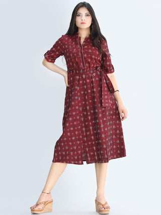 Hayfa - Handwoven Doube Ikat Midi Dress - D421F664