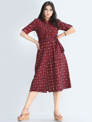 Hayfa - Handwoven Doube Ikat Midi Dress - D421F664
