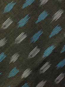 Asparagus Green Azure White Ikat Handwoven Cotton Suit Fabric Set of 3 - S1002028