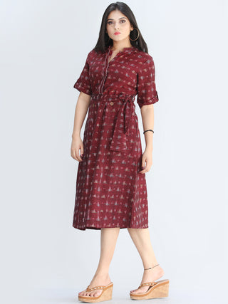 Hayfa - Handwoven Doube Ikat Midi Dress - D421F664