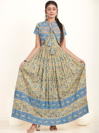 Fiza Saira Long Jacket Dress With Gathers