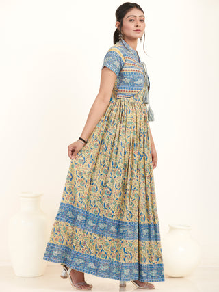 Fiza Saira Long Jacket Dress With Gathers