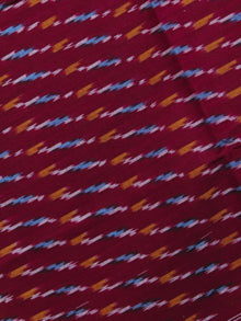 Currant Red Orange Azure White Ikat Handwoven Cotton Suit Fabric Set of 3 - S1002003
