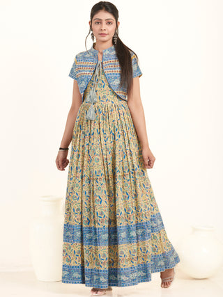 Fiza Saira Long Jacket Dress With Gathers