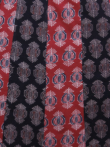 Red Black Maroon Beige Ajrakh Printed Cotton Sleeveless Dress With Side Pockets - D4562701