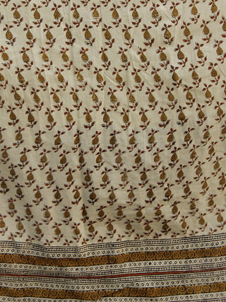 Naaz Block Charm - Hand Block Printed Angrakha Dress With Gathers -  DS11F003