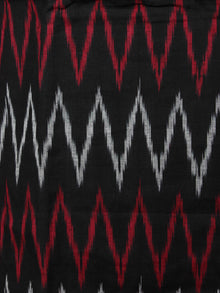 Red Black White Ikat Handwoven Cotton Suit Fabric Set of 3 - S1002030