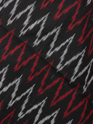 Red Black White Ikat Handwoven Cotton Suit Fabric Set of 3 - S1002030