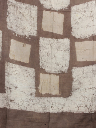 Beige White Cotton Mul Hand Block Dabu Printed Dupatta - D0417075