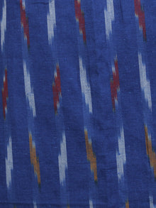 Sapphire Blue Ivory Multi Color Ikat Handwoven Cotton Suit Fabric Set of 3 - S1002031