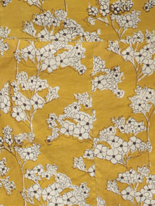 Green Rust Mustard Ivory Hand Block Printed Cotton Dress With Tie Up Detail At Waist  -  D176F1303