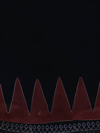 Naaz Black Red Grey Hand Block Printed Cotton Angrakha Style Midi Dress - DS47F000