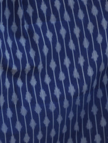 Blue Grey Hand Woven Mercerized Ikat Midi Dress (Lining Attached)-  D206F834