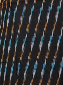 Black Yellow Blue White Ikat Handwoven Cotton Suit Fabric Set of 3 - S1002036