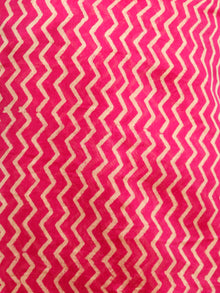 Pink Golden Chanderi Silk Hand Block Printed Saree With Zari Border - S031703186
