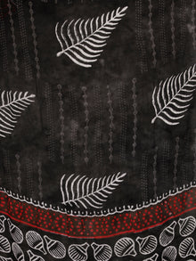 Black White Red Hand Block Printed Cotton Suit-Salwar Fabric With Chiffon Dupatta (Set of 3) - SU01HB360