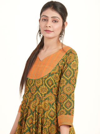 Fiza Zubeda Flared Long Ajrakh Dress