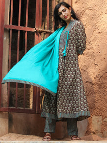 Ajrakh Guldasta - Angrakha Kurta Set With Dupatta - SS01F1869