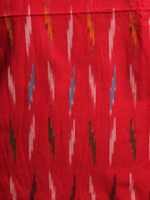 Currant Red Yellow Black White Ikat Handwoven Cotton Suit Fabric Set of 3 - S1002004