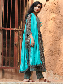 Ajrakh Guldasta - Angrakha Kurta Set With Dupatta - SS01F1869