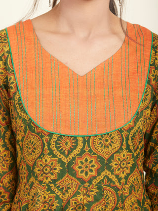 Fiza Zubeda Flared Long Ajrakh Dress