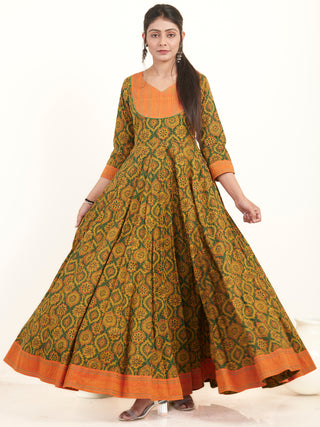 Fiza Zubeda Flared Long Ajrakh Dress