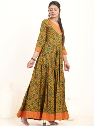 Fiza Zubeda Flared Long Ajrakh Dress