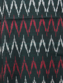 Black Red White Ikat Handwoven Cotton Suit Fabric Set of 3 - S1002039