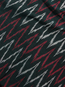 Black Red White Ikat Handwoven Cotton Suit Fabric Set of 3 - S1002039