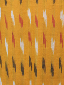 Yellow Black Red White Ikat Handwoven Cotton Suit Fabric Set of 3 - S1002041