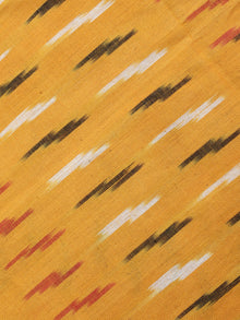 Yellow Black Red White Ikat Handwoven Cotton Suit Fabric Set of 3 - S1002041