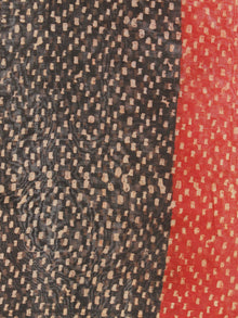 Maroon Black Chanderi Hand Black Printed & Hand Painted Dupatta - D04170252