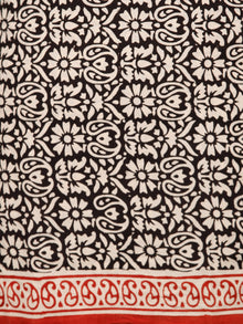 Beige Black Rust Hand Block Printed Cotton Suit-Salwar Fabric With Chiffon Dupatta (Set of 3) - SU01HB370