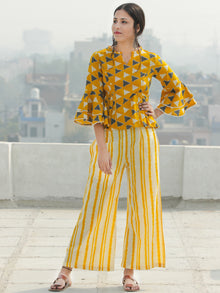 Midhat - Block Printed Coord Set Of Top & Palazzo  - SS02FCCC