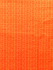 Blue Orange Black White Hand Block Printed Cotton Suit-Salwar Fabric With Chiffon Dupatta (Set of 3) - SU01HB327