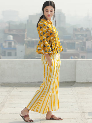 Midhat - Block Printed Coord Set Of Top & Palazzo  - SS02FCCC