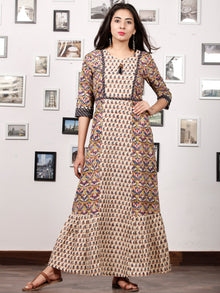 CHOTI BUTI - Hand Block Printed Cotton Long Dress - D351F1383